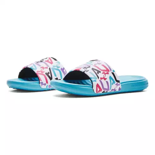 Girls' Under Armour Ansa Graphic Slide Sandals - Image 3